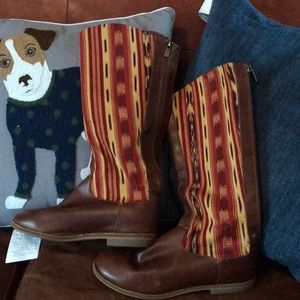 Aztec print riding boots